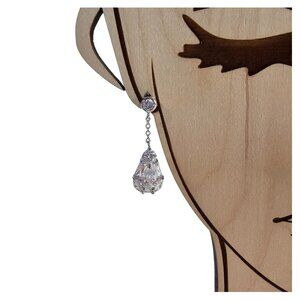 Dillard's Sterling Silver Collection CZ Dangle Teardrop Earrings Prom Wedding